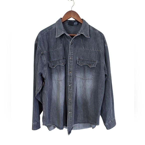 Y2K Bugle Boy Denim Long Sleeve Shirt - Picture 1 of 5